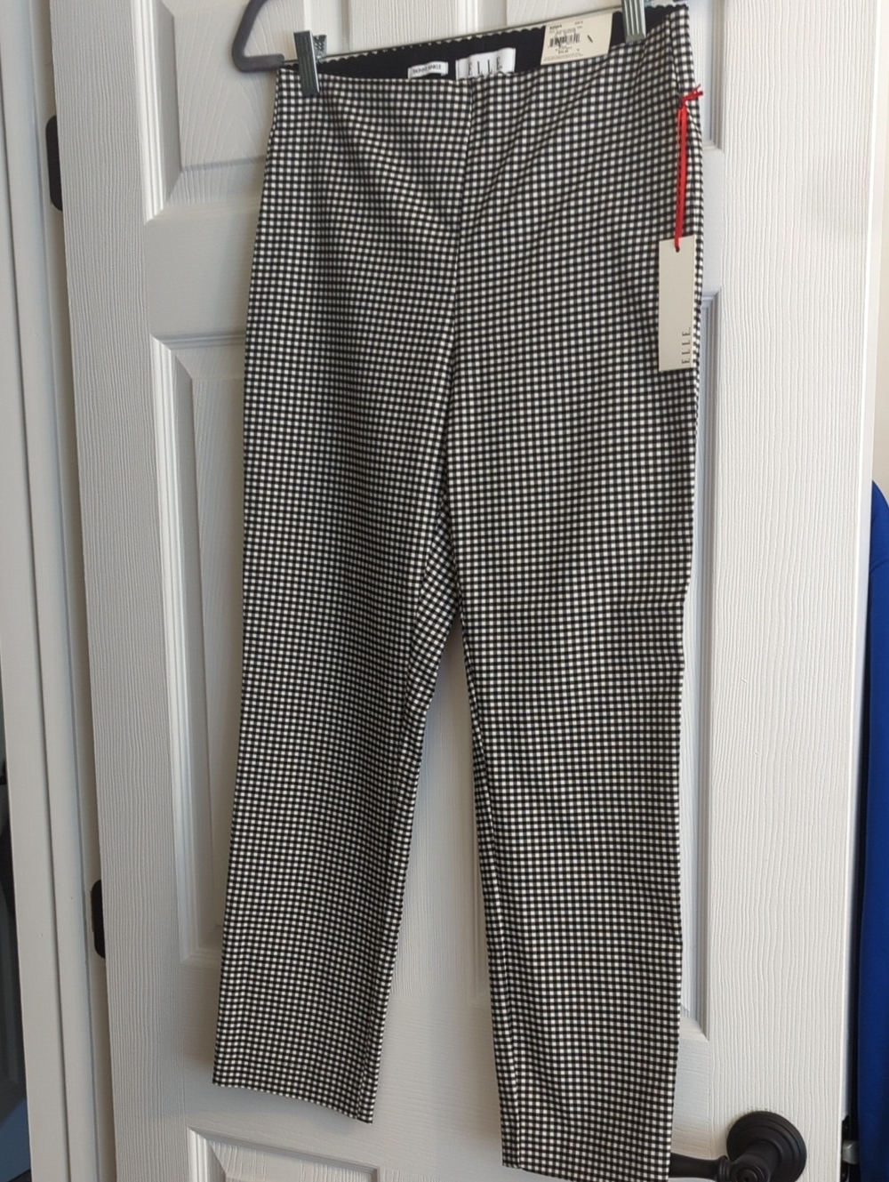 Elle Black & White Gingham Cropped Pants